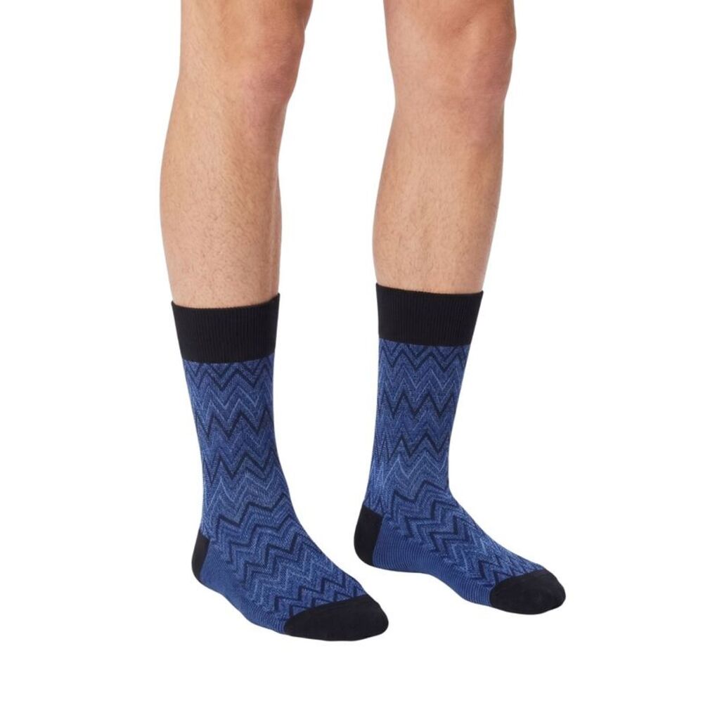 Missoni Royal Blue Mens Chevron Crew Socks-M